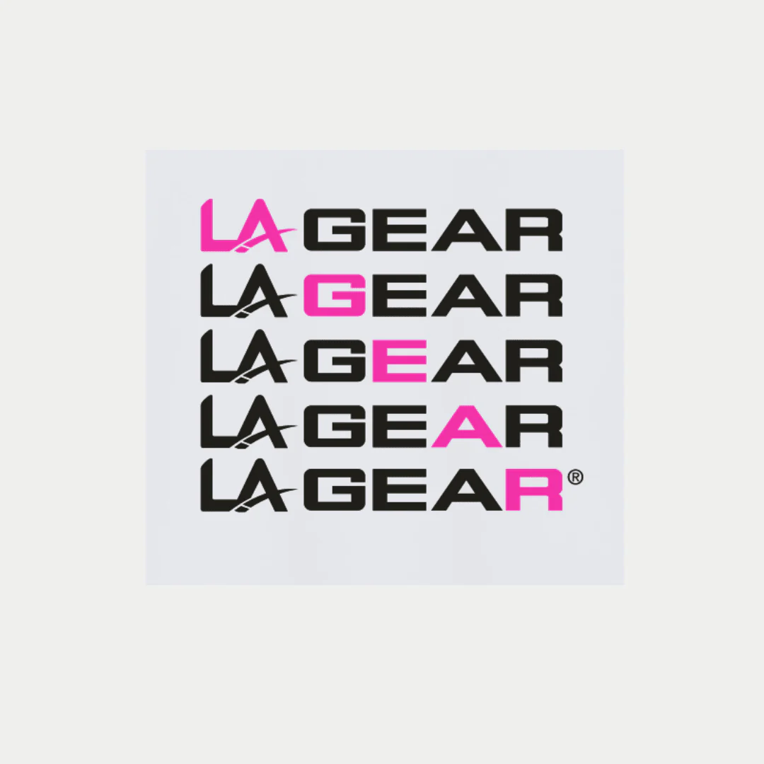 LA Gear Women's Cropped Logo Tee | White with Neon Pink x Black Diagonal - Image 3