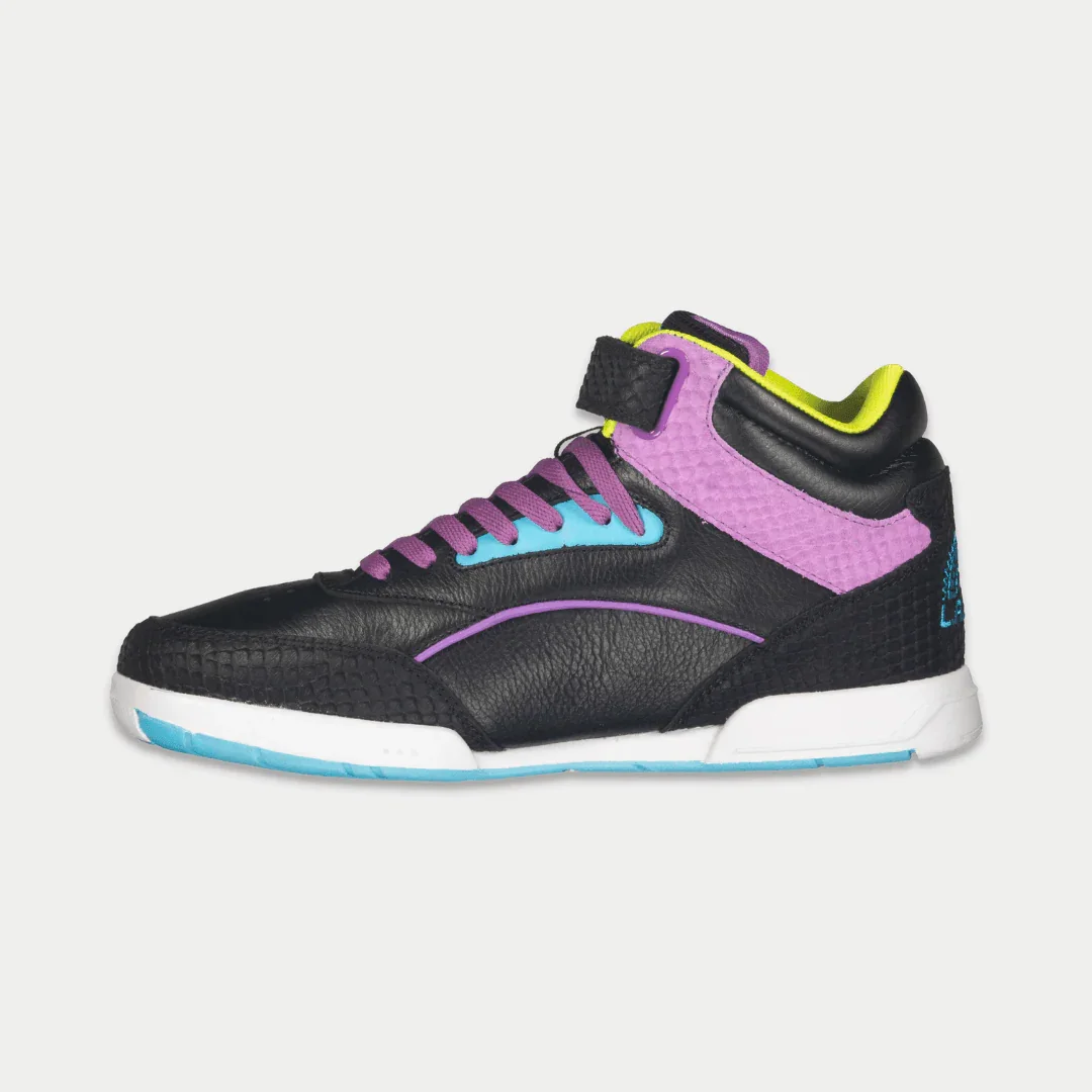 LA Gear Women's Flame Hightop | Black x Purple x Turquoise - Image 3