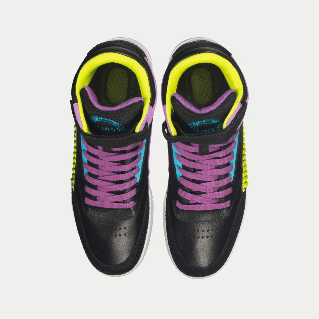 LA Gear Women's Flame Hightop | Black x Purple x Turquoise - Image 4