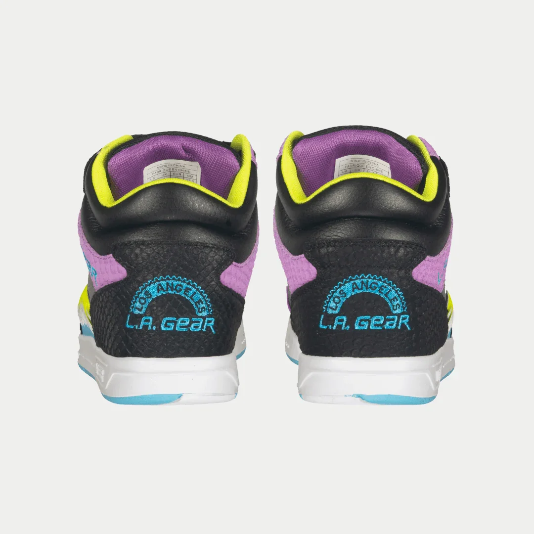 LA Gear Women's Flame Hightop | Black x Purple x Turquoise - Image 6