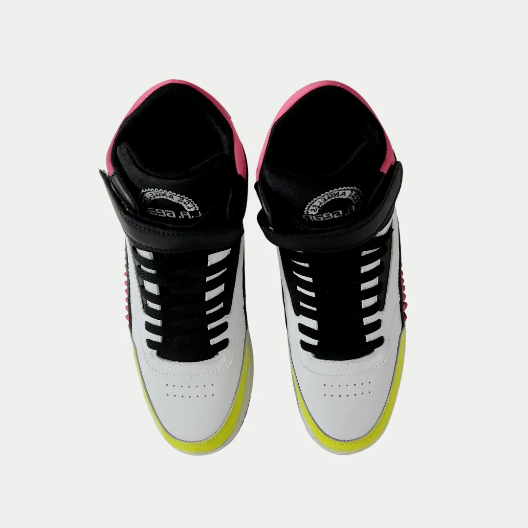 LA Gear Women's Flame Retro Hightop | Black x Pink x Lime - Image 4