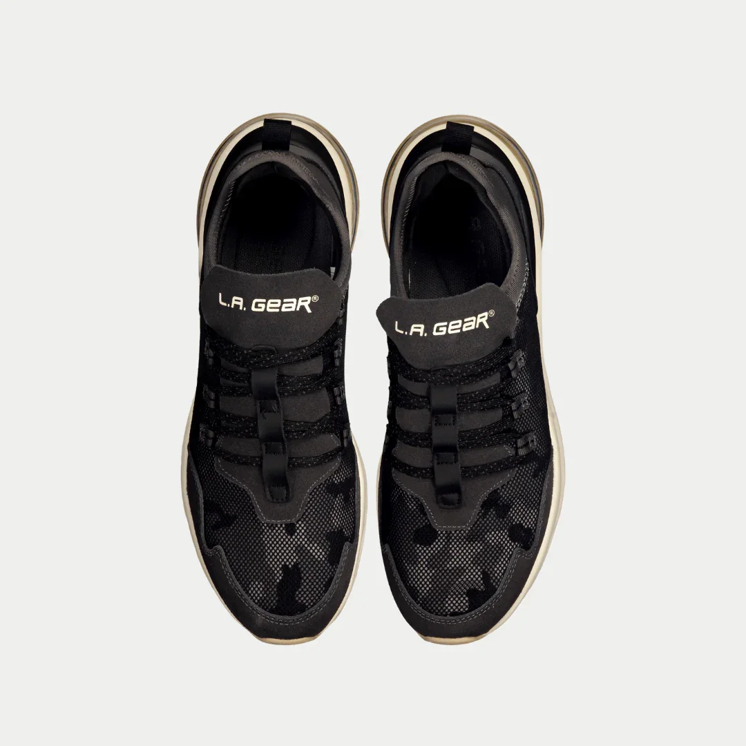 LA Gear Men’s Runyon Lowtop | Black x Gray - Image 4