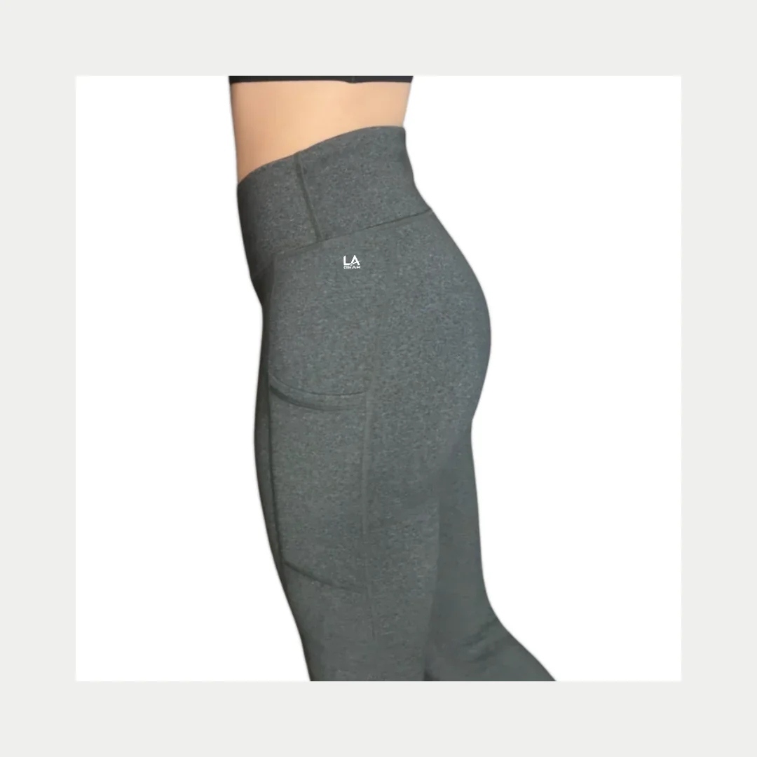 LA Gear Women’s Side-Pocket Yoga Pants | Charcoal - Image 3